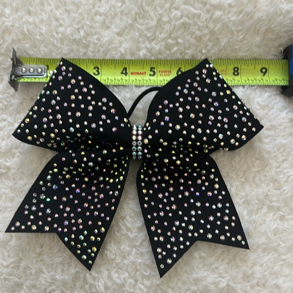 Variety All Star Black Cheer Bow with AB Crystals - Picture 4 of 5